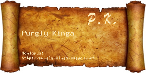 Purgly Kinga névjegykártya